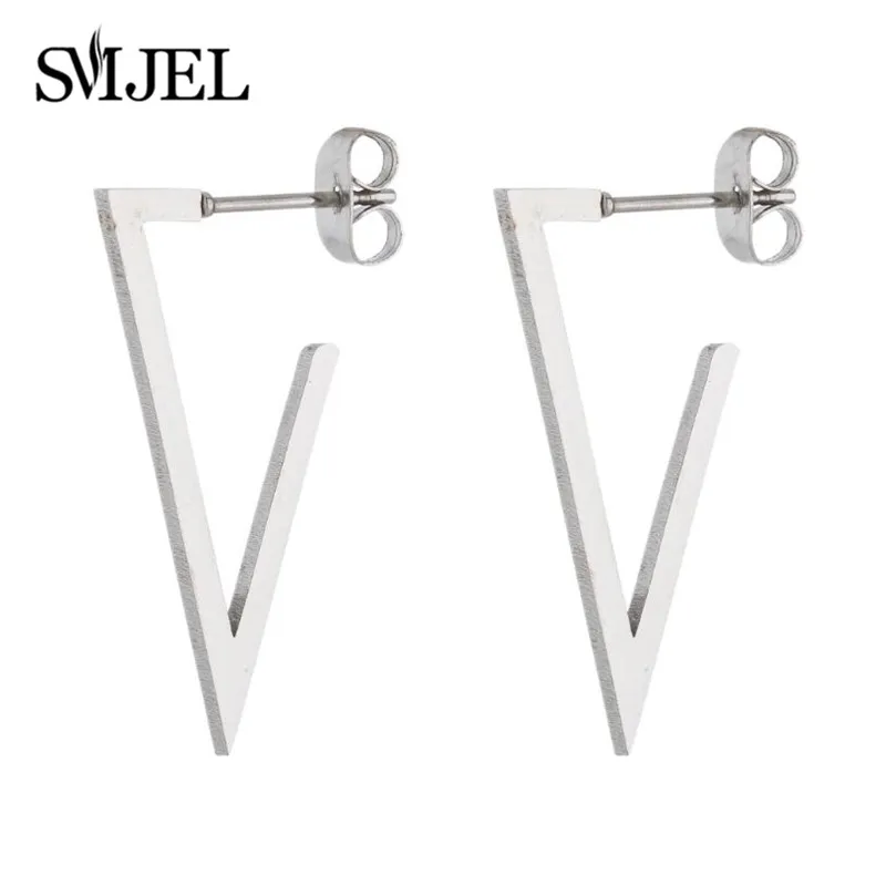 Женские Треугольные Серьги SMJEL в стиле панк из нержавеющей стали геометрические