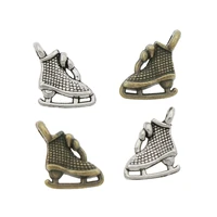 200pcs zinc alloy bronze ice skating grid shoes charm beads pendants jewelry diy l568