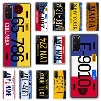 luxury silicone phone case for samsung galaxy s20 fe s10 s9 plus s21 ultra s8 matte cover funda license new york plate number