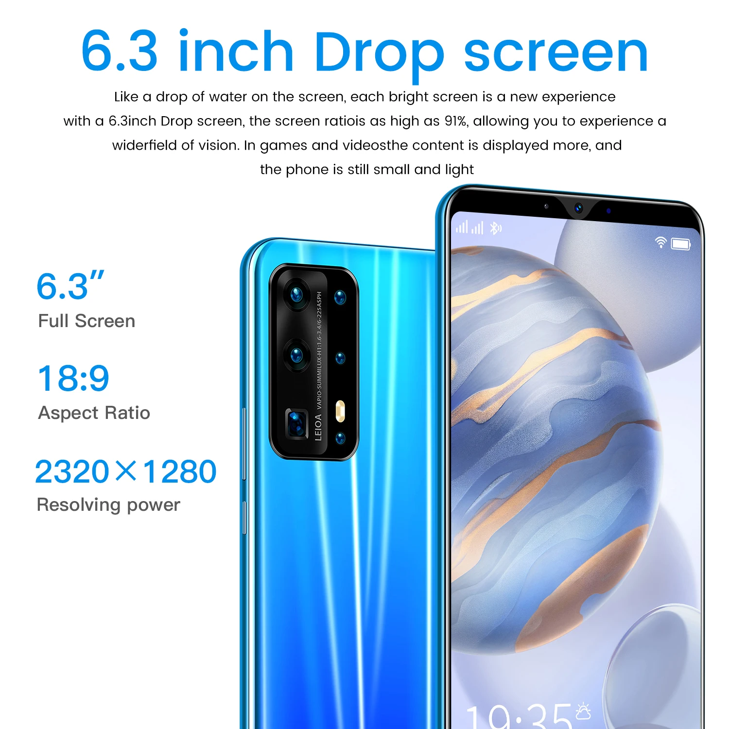 Самый дешевый смартфон P43 Max 6 3 дюймов HD 8 Гб RAM 128 ГБ ROM Android действительный магазин