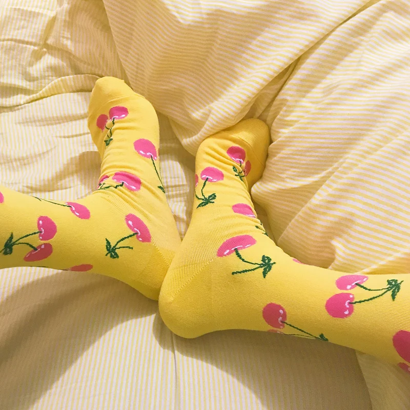 Мужские хлопковые носки LIONZONE с фруктовым принтом арбуз клубника груша яблоко