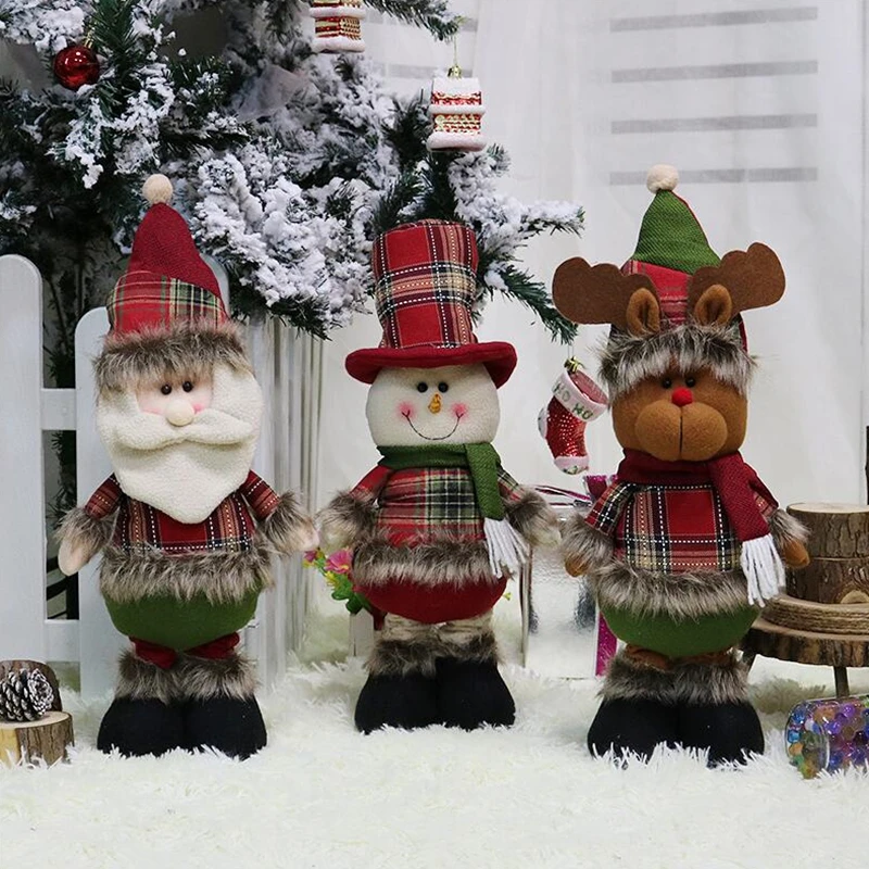 1 шт. Санта Клаус снеговик Рождественские куклы выдвижная кукла с ногами