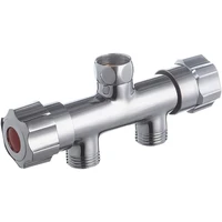 3 way filling valve 12 male thread irrigation water tap diverter multi function copper304 stainless steel triangle valve