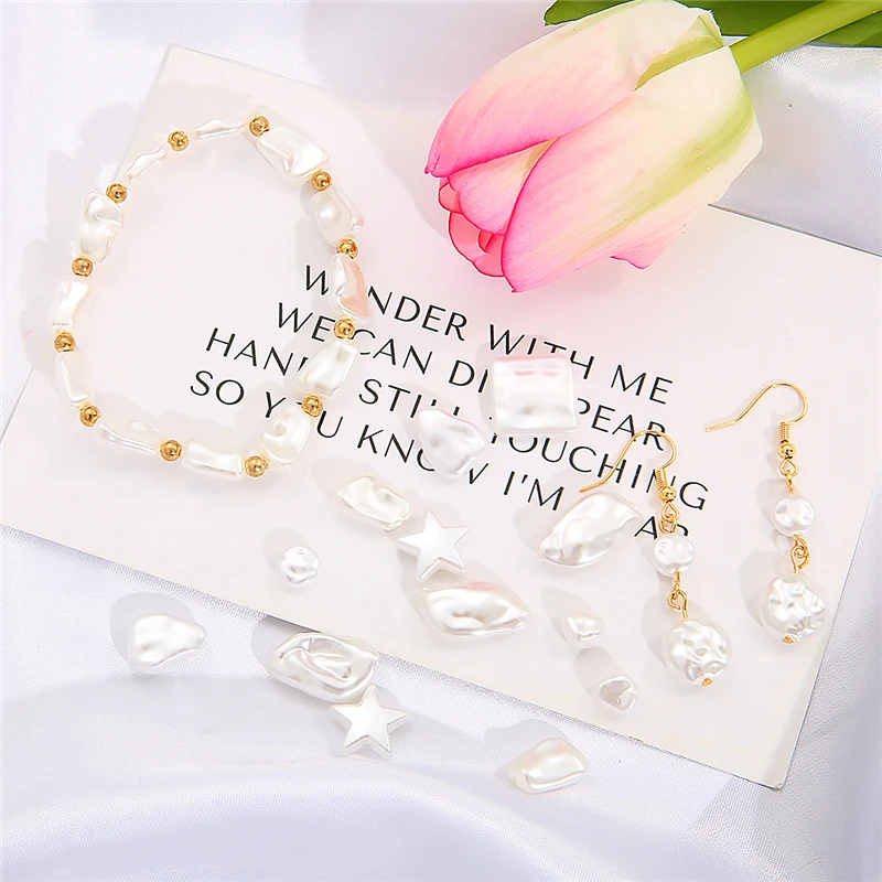 5-20 шт. нерегулярные Форма ABS искусственный жемчуг в форме сердца Spacer Бусины для