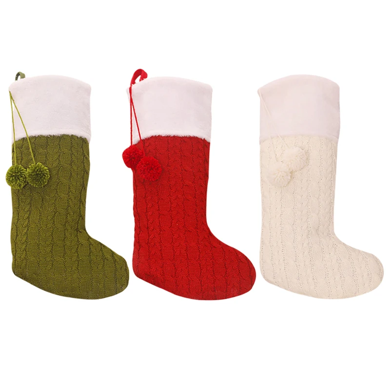 

Рождественское украшение, большие рождественские чулки, вязаные рождественские чулки, Подарочный мешок, мешок для конфет