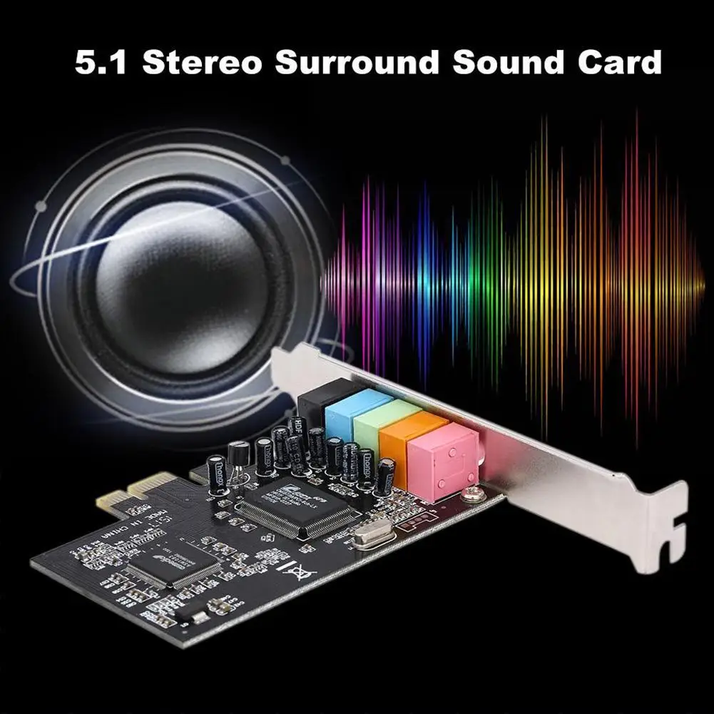 

1Pcs PCI Sound Card 5.1CH 5.1 Channel CMI8738 Chipset Card Stereo Soundcard Digital Interface Supplies PCI-E 5.1 Audio Desk S6Z2