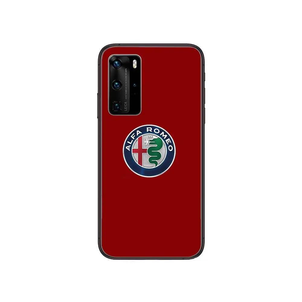 

Alfa Romeo Car Case Clear Phone Case For Huawei Honor 20 10 9 8A 7 5T X Pro Lite 5G Black Etui Coque Hoesjes Comic Fash