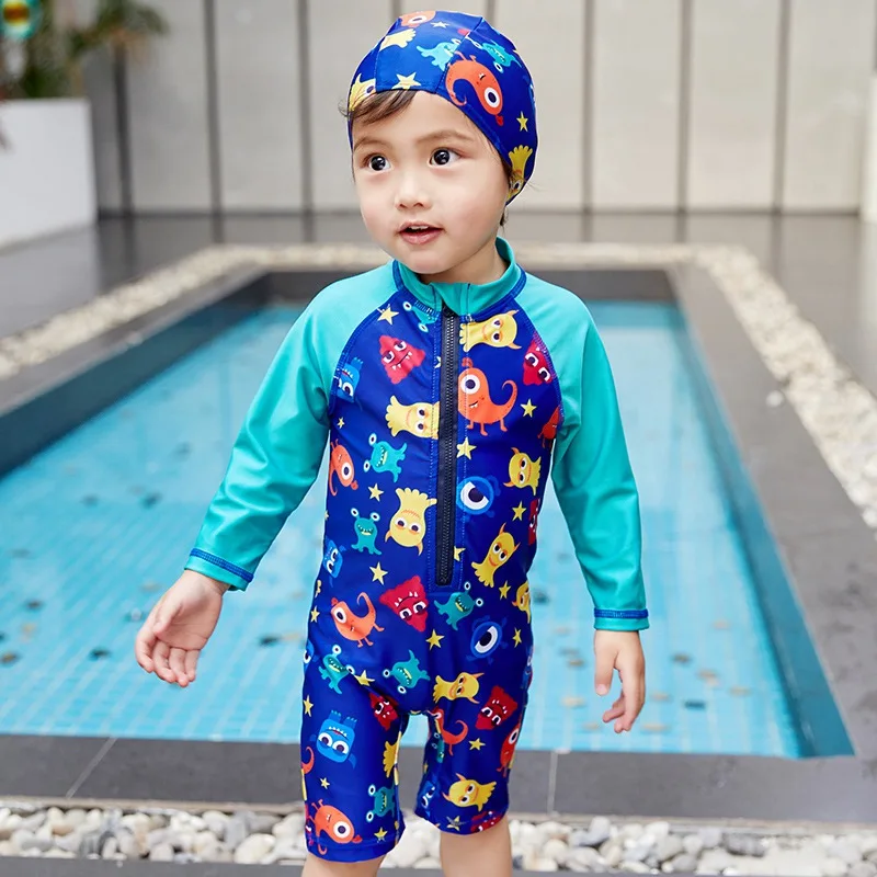 Baby Boys Swimsuits Casual Swimming Bathing Kids Swimwear For New Summer Children Boy Sunfing Wetsuit 2Pcs | Спорт и развлечения