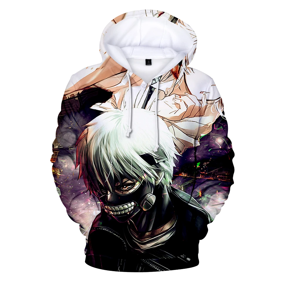 

New Anime cartoon Tokyo Ghouls Hoodies Sweatshirts Men/women 3D Print Hoody Mens Anime Hooded Sportwear Funny autumn Winter Coat