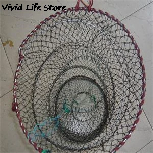 Нейлоновая сетчатая Складная круглая оправа краб креветки приманка ловушка для