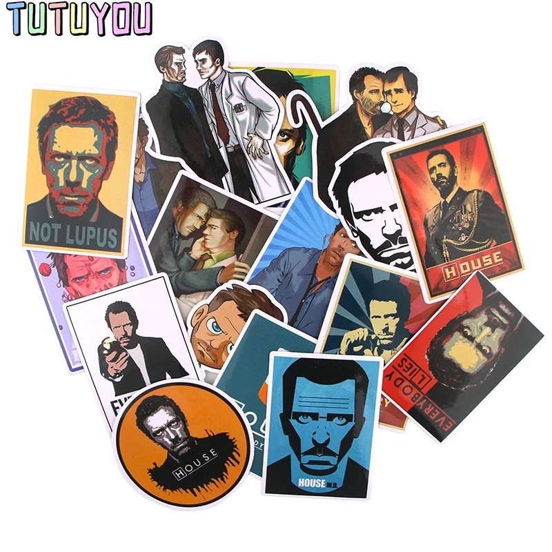 PC536 17 шт./компл. ТВ серии дом М. Д. Скрапбукинг наклейки Наклейка для гитары