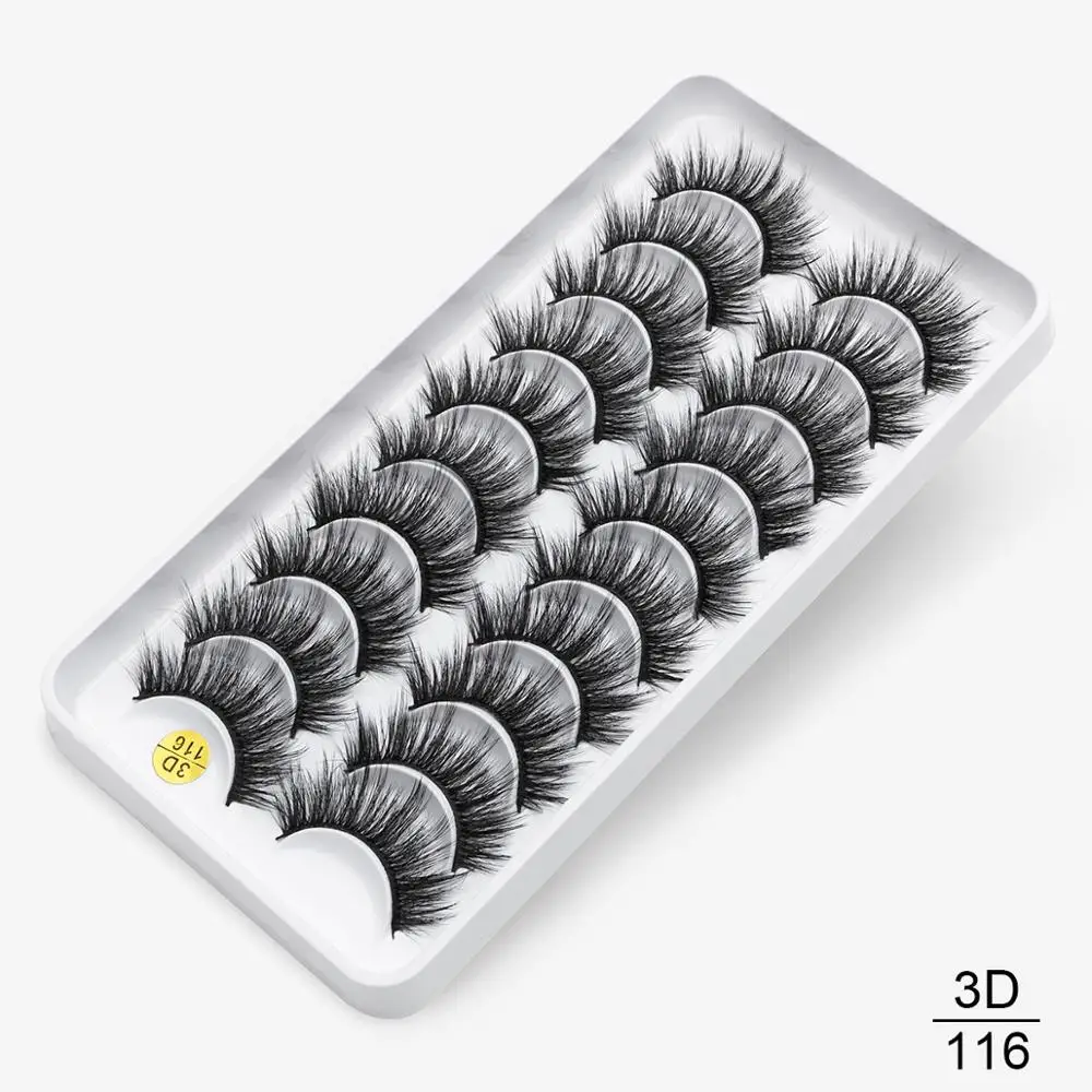 8/10 пар, натуральные длинные 3D ресницы из искусственной норки, толстые, ручная работа, полная полоса, ресницы, объемные, мягкие, норковые ресницы, накладные ресницы - Цвет: 3D-116
