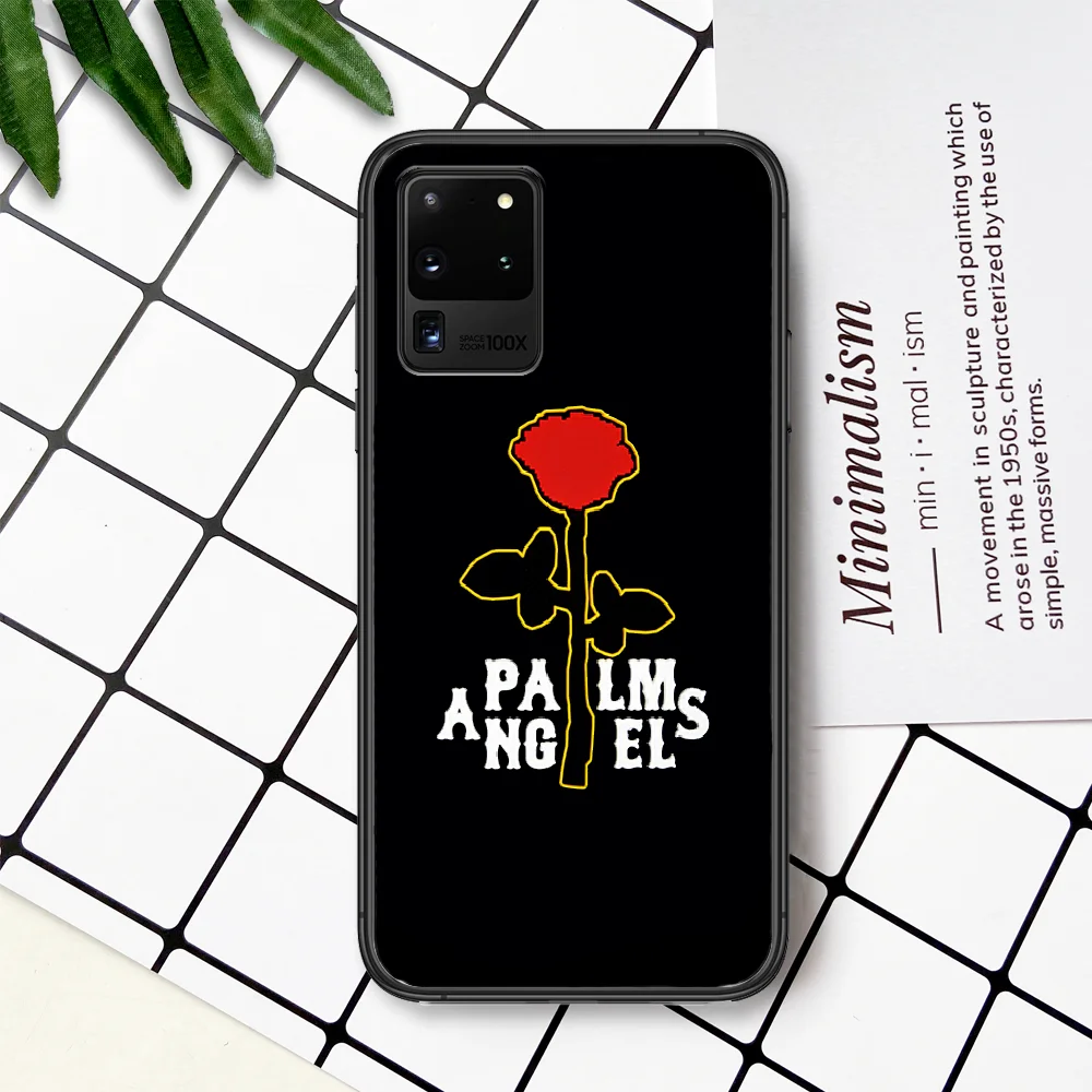 

Luxury Palm-Los Angeles Bear Phone Case For Samsung Galaxy Note S 8 9 10 20 Plus E Lite Uitra black Funda Fashion Bumper Soft