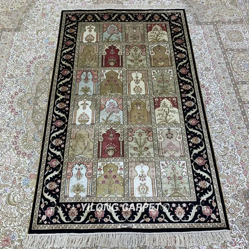 Yilong 3'x5' Four Seasons Handmade Persian Rugs Turkish Antique Silk Carpet (HF246B) | Дом и сад