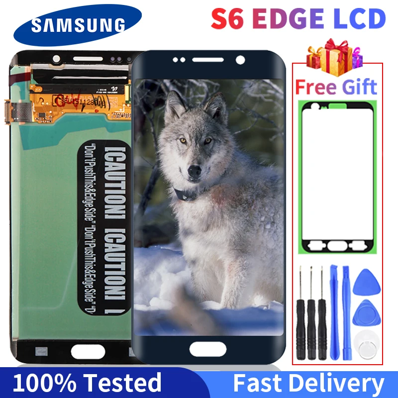 100% Оригинальный ЖК-дисплей для Samsung Galaxy S6 edge G925 G925I G925F сенсорный экран дигитайзер