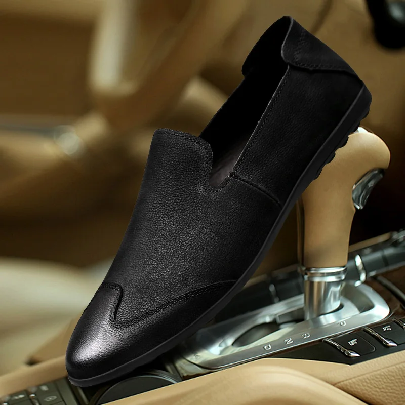 Лоферы из натуральной кожи Мужская модная обувь Мужские удобные слипоны