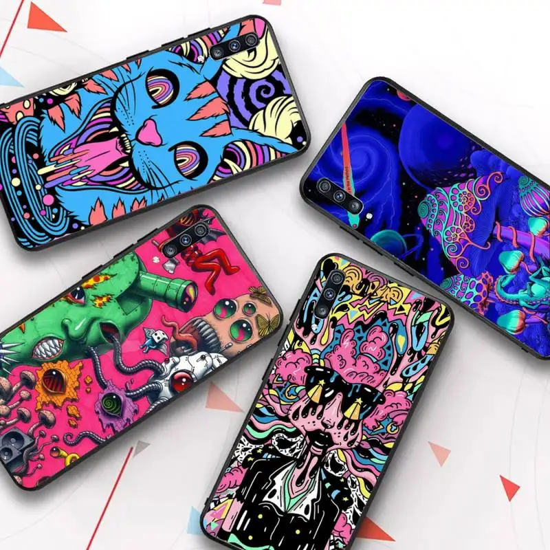 

Colourful Psychedelic Trippy Art Phone Case For Samsung Galaxy A50 A30 A71 A40 A60 A50s A30s Note 8 9 S10 Plus S10 S20 DIY Case