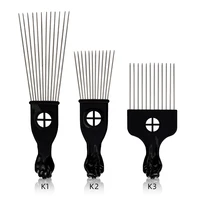 high quality black fist afro metal comb salon hairdressing african hair pick comb brush hair care styling tool