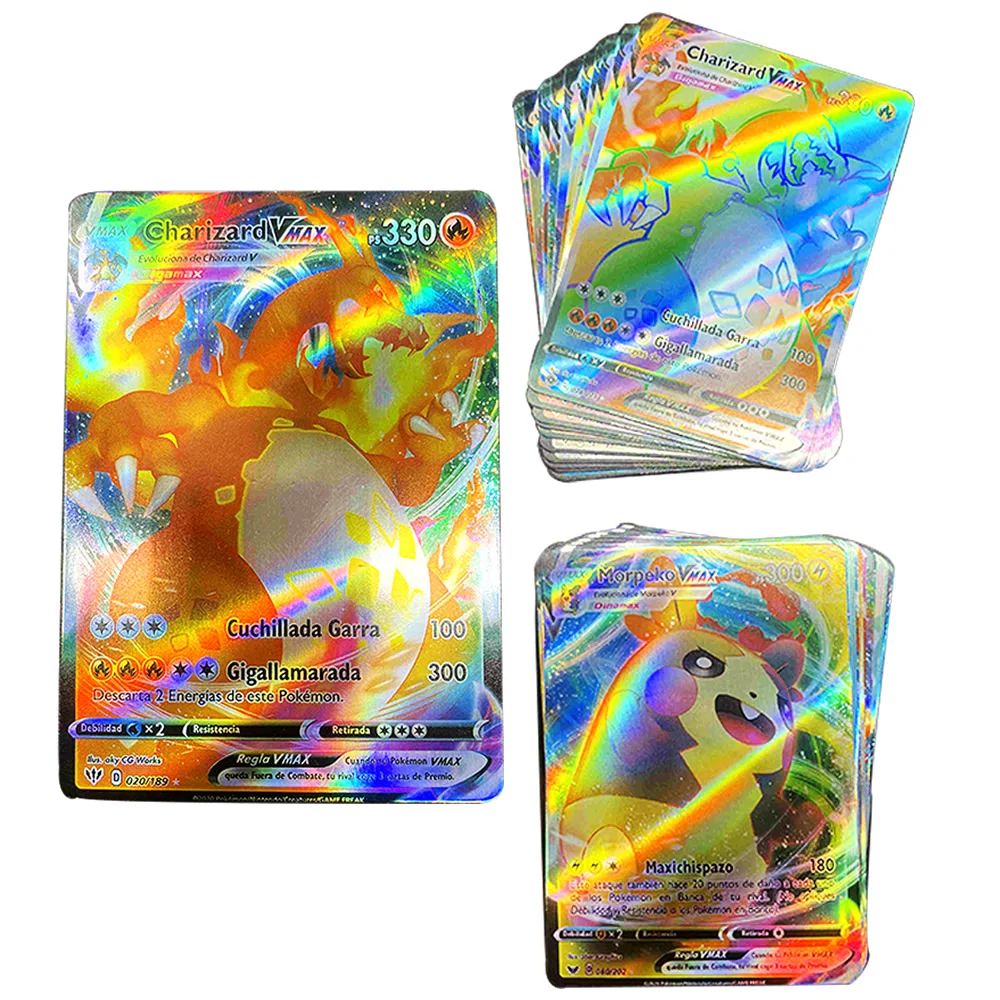 

Новинка 55 шт. испанские блестящие карты Pokemon 54 в Макс тренировочная голографическая энергия Испания игральные карты игра Castellano Espanol детские ...