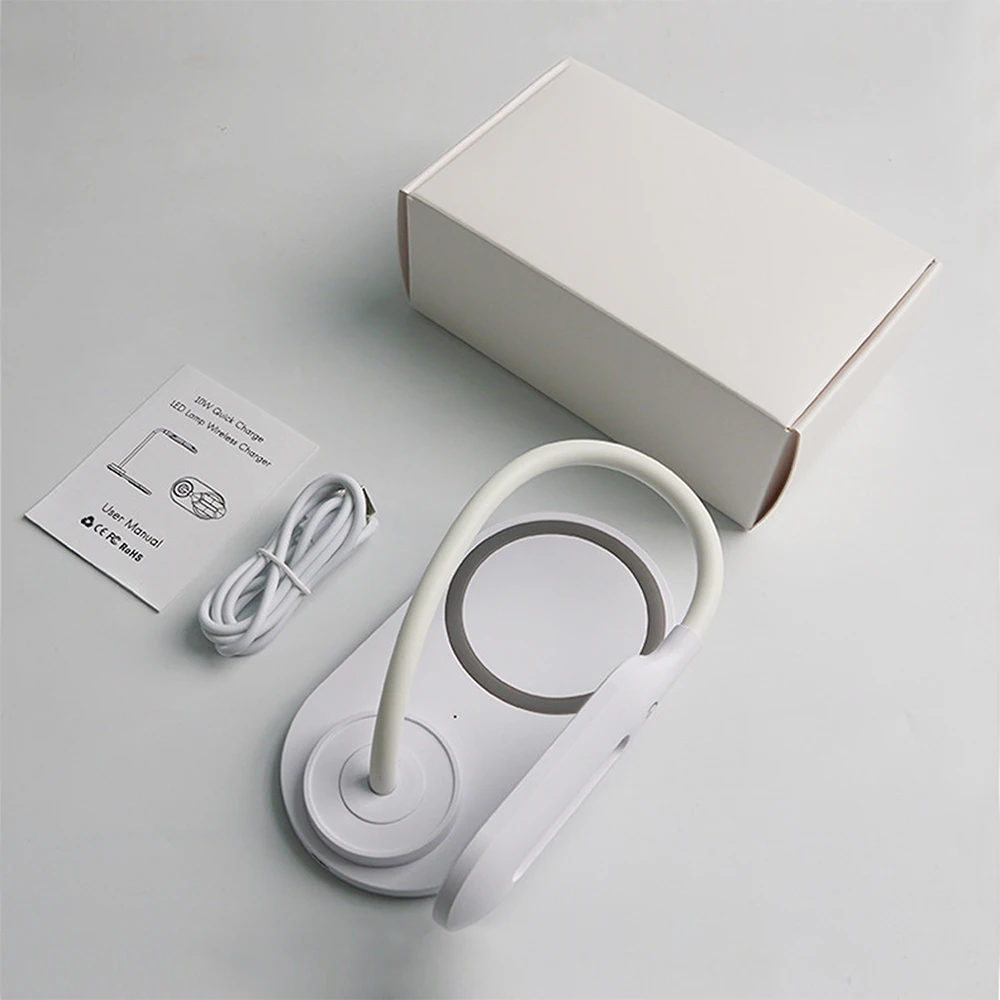 

2 In 1 Wireless Charger For IPhone LED Touch Dimmable Table Desk Lamp Portable Eye Protect Flexible Touch Control Night Light
