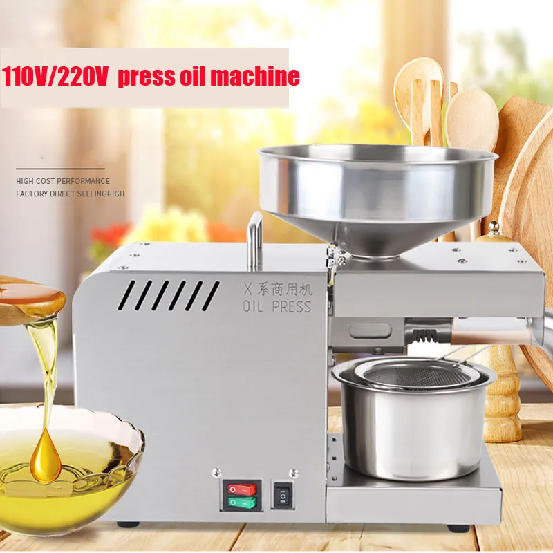 Автоматический бытовой пресс для льняного масла 110 В/220 В кунжутного арахисового