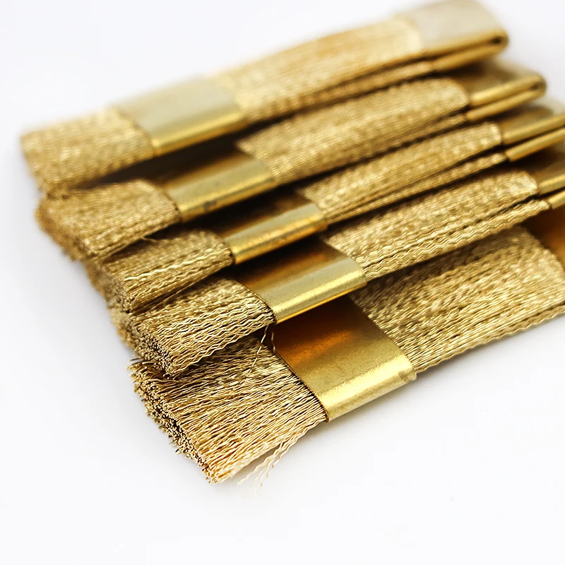 10 шт Чистящая латунная проволочная щетка для ногтей сверла чистящая медная