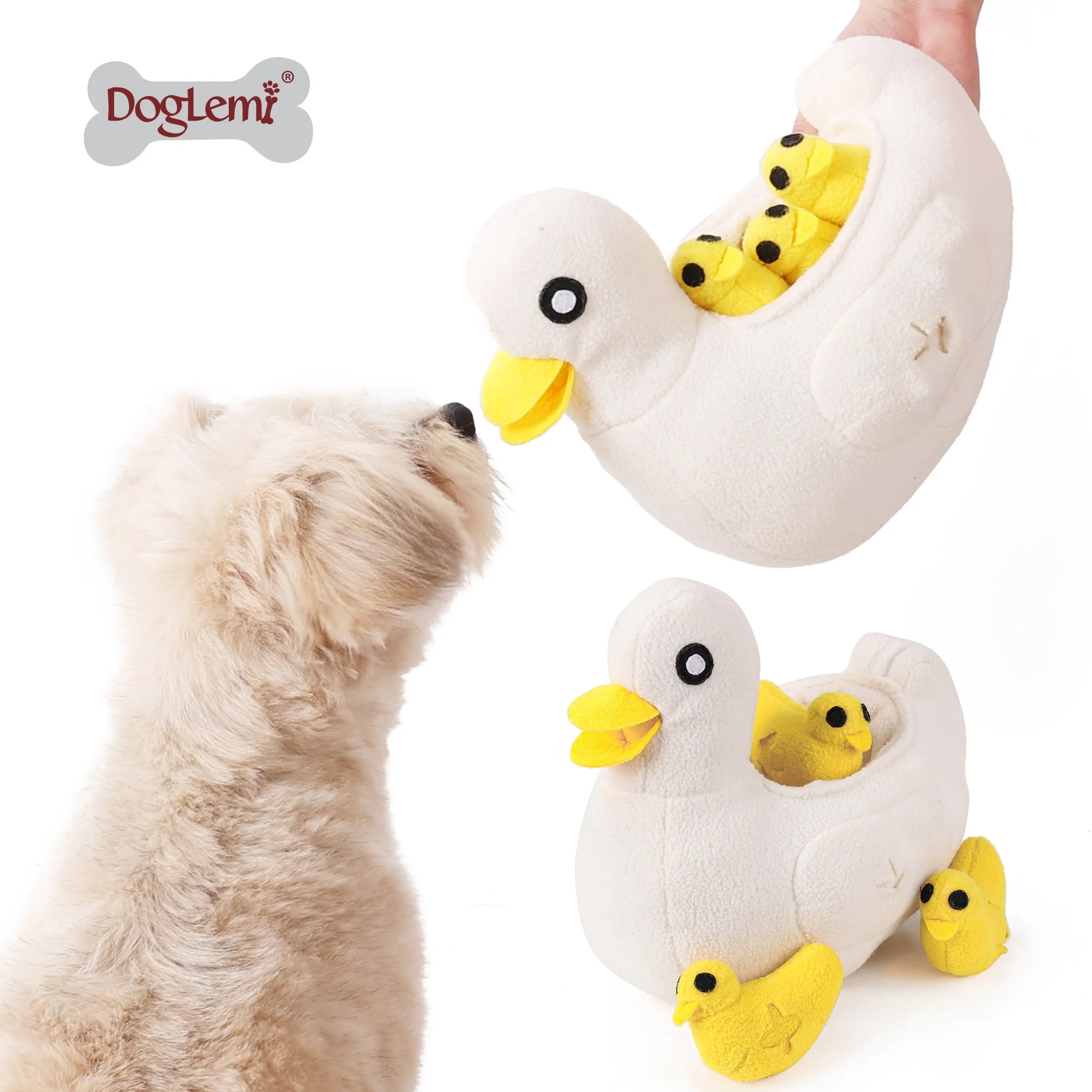 

Duck's Family Design Soft Fleece Custom Dog Toy Food Plush Durability Dog Toy