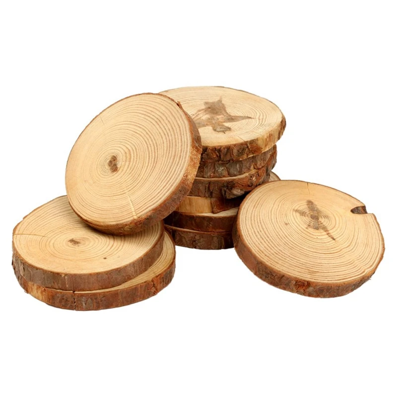 10 шт. натуральное дерево круглое ломтик бревна и 12 шт./компл. Смола Роза белая