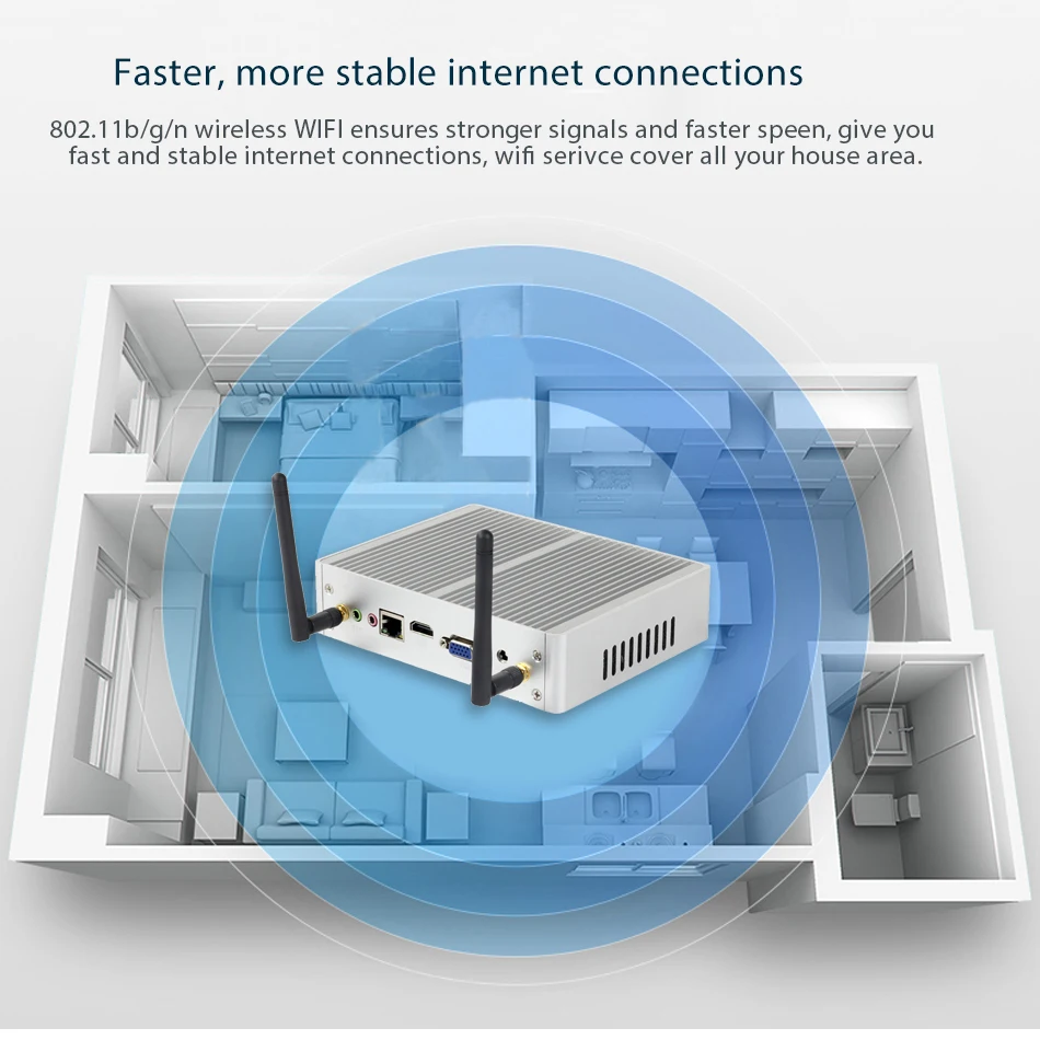 YCSD неттоп офисный компьютер 8USB Мини ПК Intel Core i3 4005U 5005U i5 5300U 4200U Windows 10 pro HTPC 4K HD-MI VGA WiFi