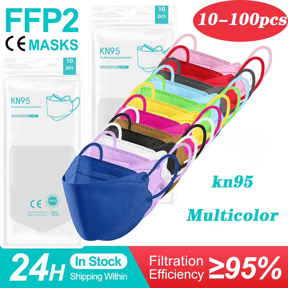 

FFP2 маска KN95 фильтр FFP2Mask 4-слойный защитный респиратор Маска для лица многоразовые маски fpp2 mascherina FFPP2