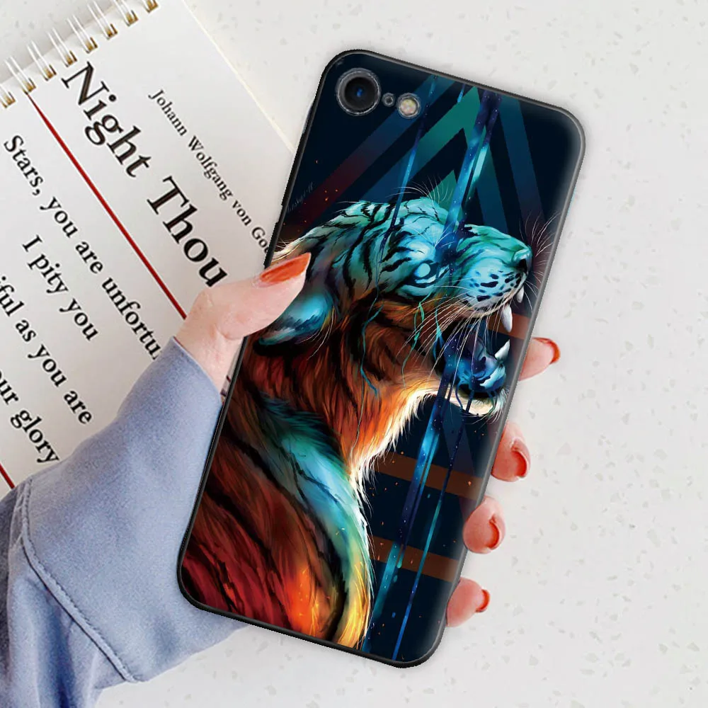 Чехол для iPhone 6 Plus чехол телефона С Рисунком Тигра 6S мягкая задняя крышка