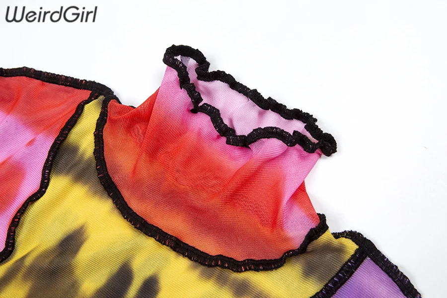 Weirdgirl женская футболка с длинным рукавом Водолазка для девочек повседневные топы эластичные базовые футболки Highstreet Lady Print пуловеры Тройник