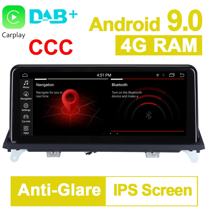 PX6 4G RAM Android 9 0 Автомобильная GPS-навигация медиа стерео радио для BMW X5 E70 X6 E71 2007- 2010 с