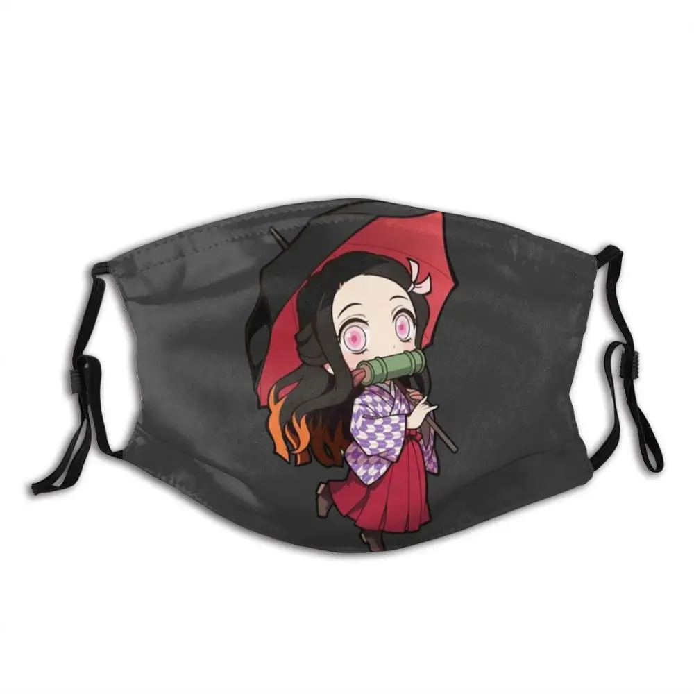 

Chibi Kimetsu маска для лица с фильтром рукава аниме Kimetsu Yaiba Охотник демонов меч дыхание Tanjirou Kamado Nezuko Inosuke