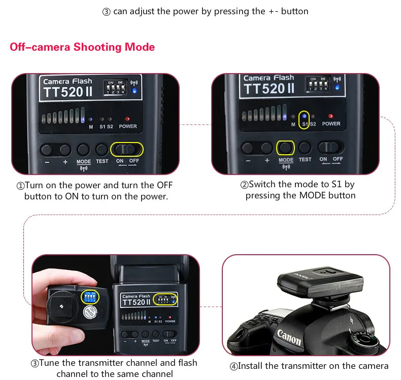 Godox камера вспышка TT520II со встроенным 433 МГц беспроводным сигналом для Canon Nikon Pentax Olympus DSLR camera s Speedlite