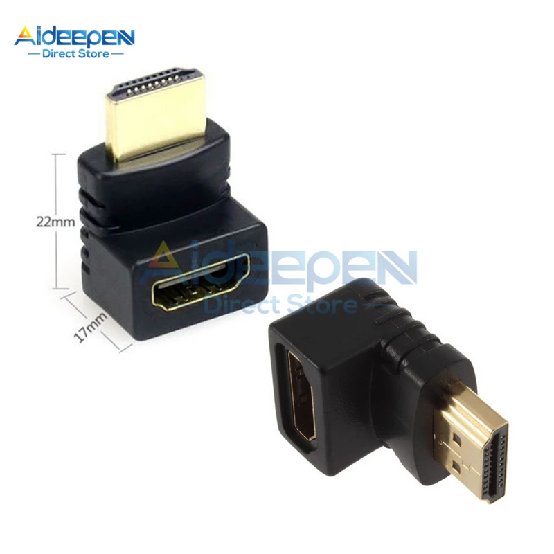90/270 градусов HDMI под прямым углом штекер-Женский адаптер разъем для 3D 4K 1080P HDTV Переходный кабель конвертер удлинитель