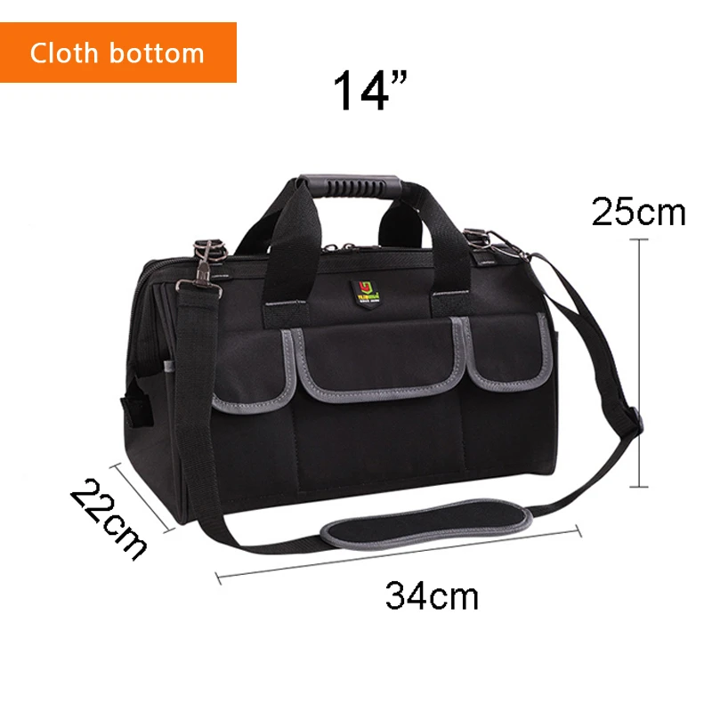 Cloth 14 Inch Большая емкость сумки для инструментов органайзер для металлических изделий Ремень Через Плечо мужские дорожные сумки гаечный ключ инструментарий электрик плотник сумка рюкзак - Цвет: Cloth 14 Inch