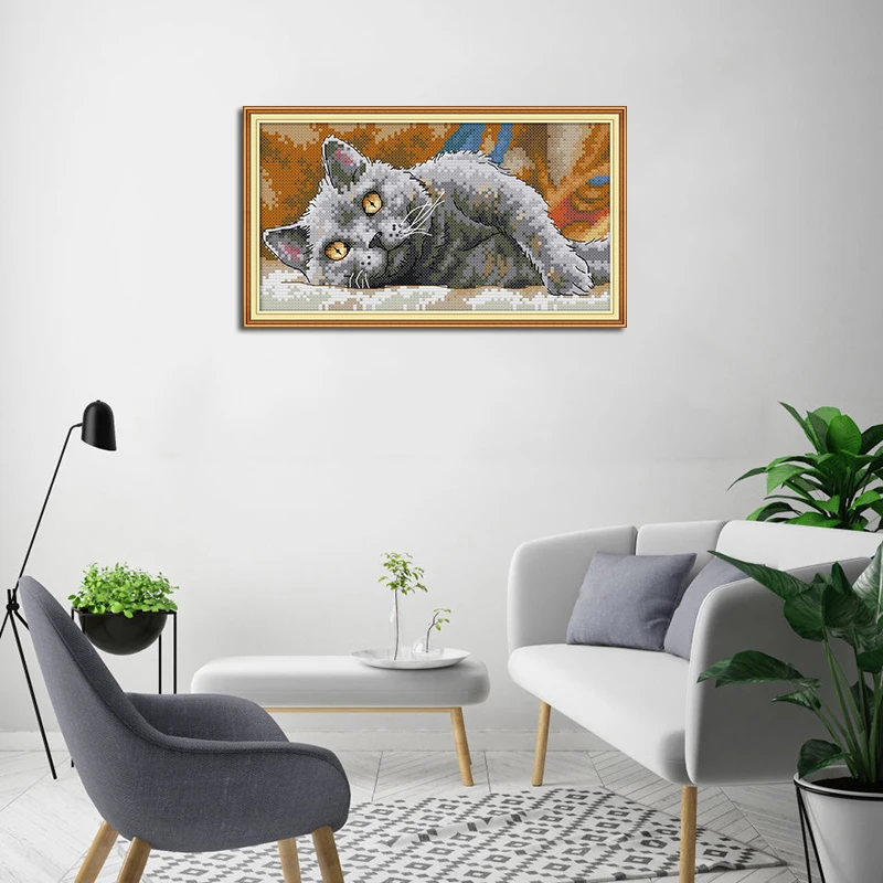 Набор для вышивки крестиком Joy Sunday набор рукоделия с черным котом DMC 11 и 14CT