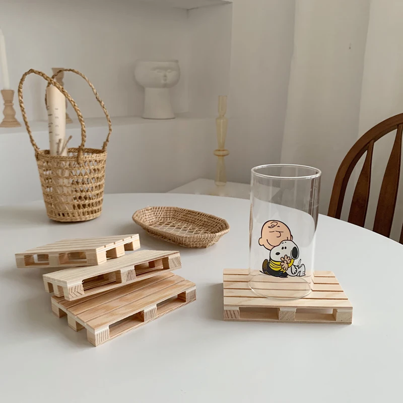 Деревянный поддон подстаканник для чашки винтажные подставки напитков поднос