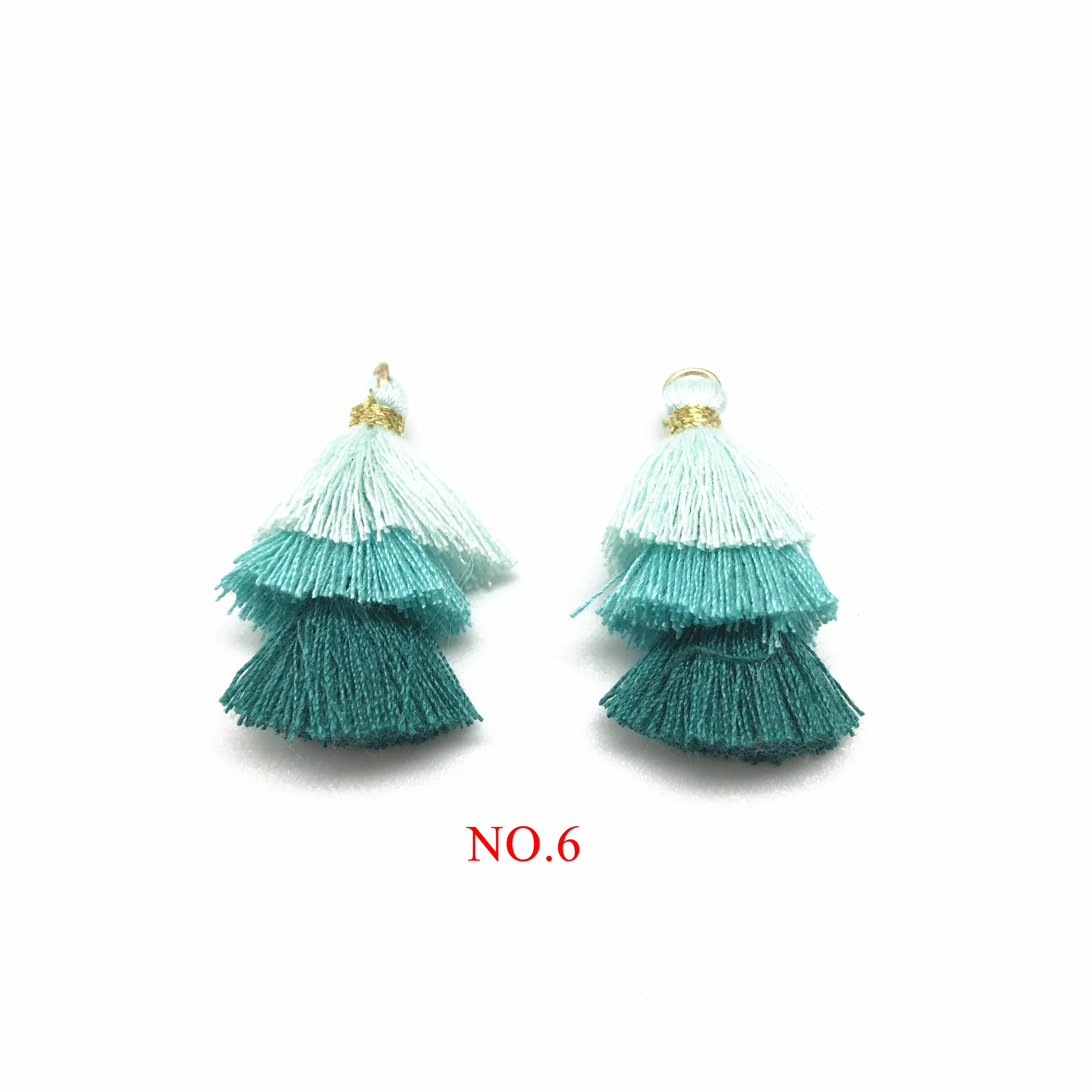 2 шт Bohochic Boho 3 слоя хлопок Красочные кисточки для изготовления ювелирных изделий Diy ювелирных изделий Аксессуары - Цвет: No.6