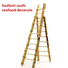 Деревянная бамбуковая лестница, тарелка для суши, морепродуктов, поднос для блюд в японском стиле, декоративные украшения, художественный шеф-повар, используемые инструменты для украшения