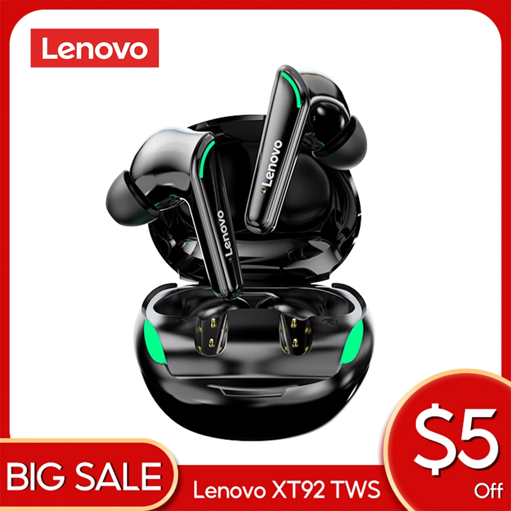 

Lenovo XT92 TWS Gaming Earphone Bluetooth 5.1 Low Latency Professional Gamer Bluetooth Headphone With Mic 9D Stereo HiFi Headset
