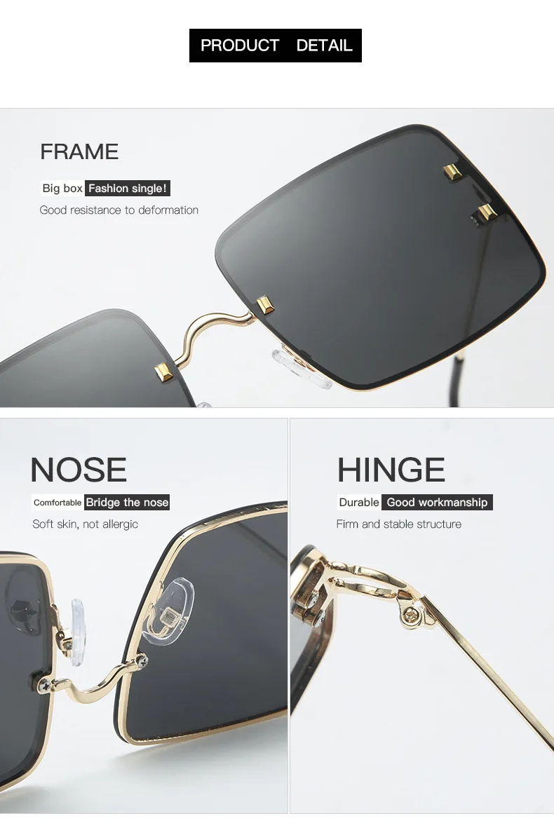 

IENJOY 2021 New Fashion Women Sunglasses Metal Sun Glasses Cool Eyewear for Female Brand Design Glasses