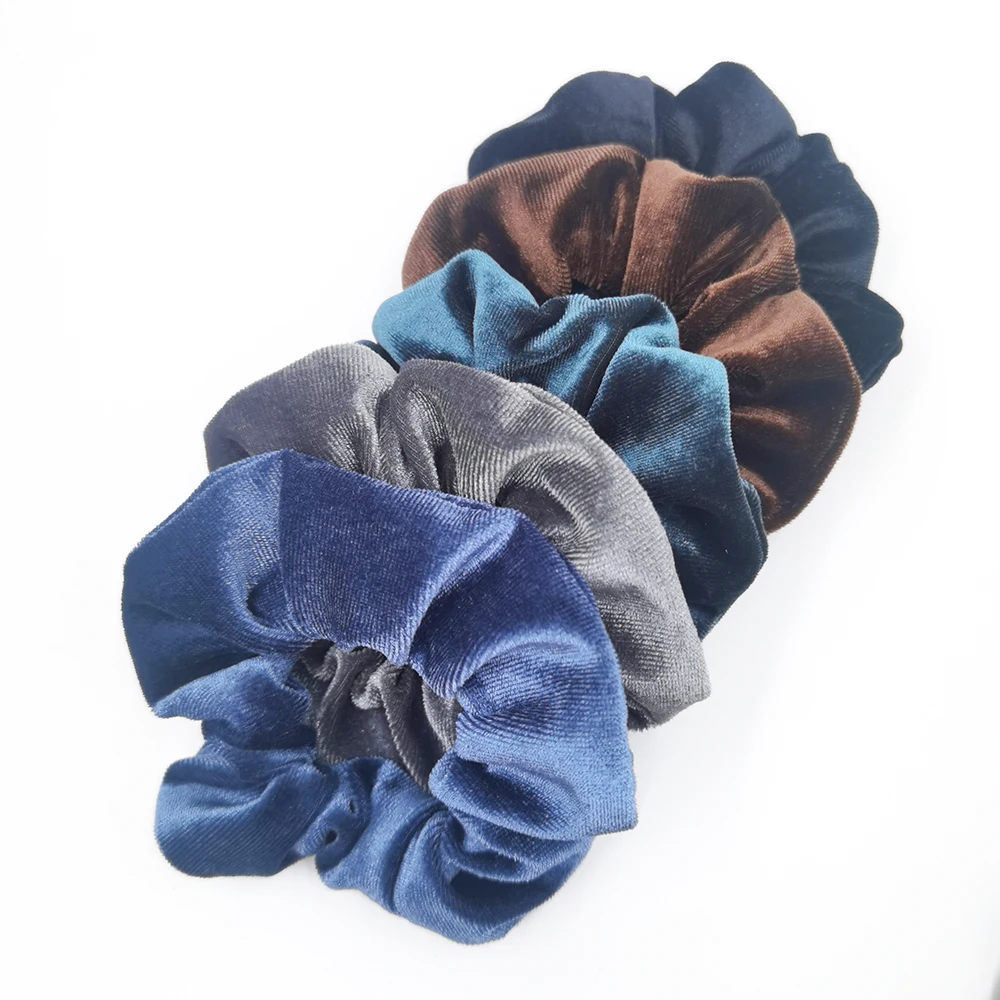 hair clip ins 5PCS/Set Velvet Scrunchies Elastic Rubber Hair Bands Women Girls Soft Solid Headbands Ponytail Holder Hair Rope Tie Accessories hair ties for women