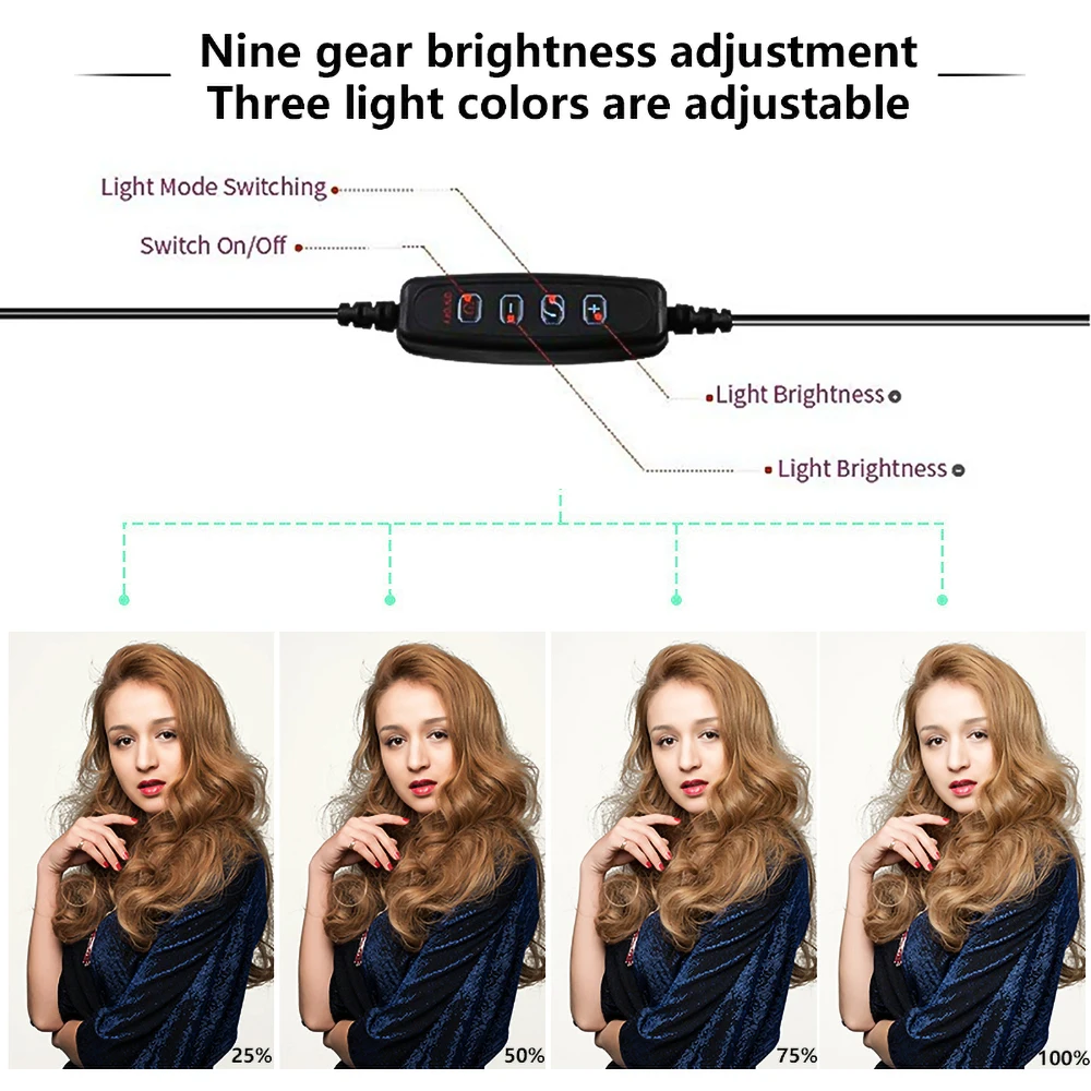 Кольцевой светильник Kebidu для селфи с беспроводным дистанционным держателем