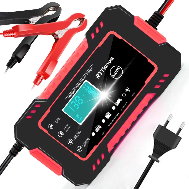 full automatic car battery charger 12v display smart battery charger power puls repair chargers wet dry lead acid battery free global shipping