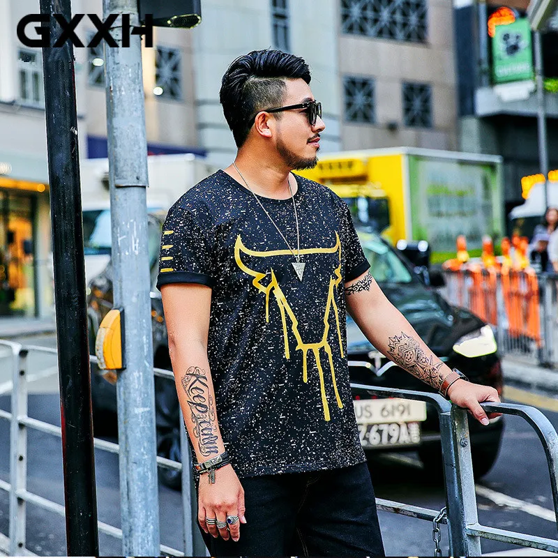2021 GXXH размера плюс футболка с коротким рукавом летняя принтом 6xl 7xl 8xl camiseta hombre