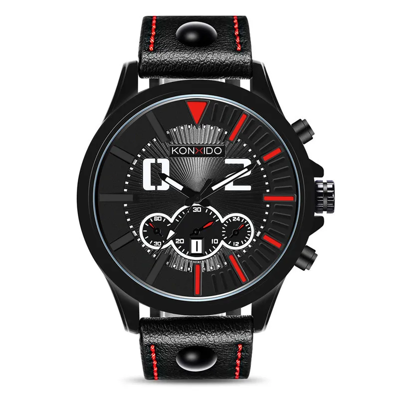 

KONXIDO/gallery degrees waterproof outdoor sports big dial 6214 men watch quartz watch