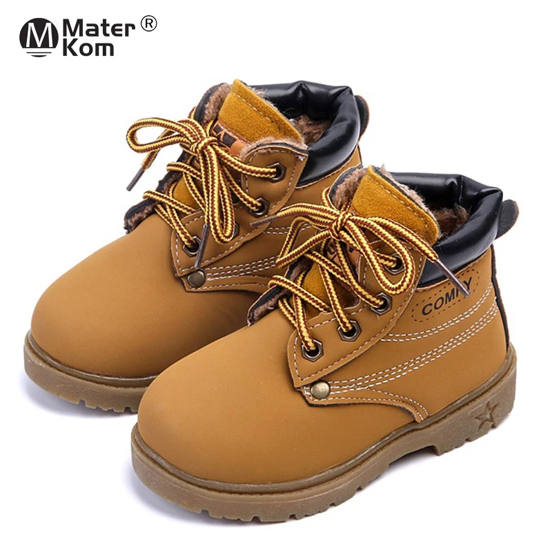 

Size 21-30 Children Snow Warm Martin Cotton Boots Boys Wear-resistant Casual Boots for Kids Girls Anti-slip Baby Toddler Shoes