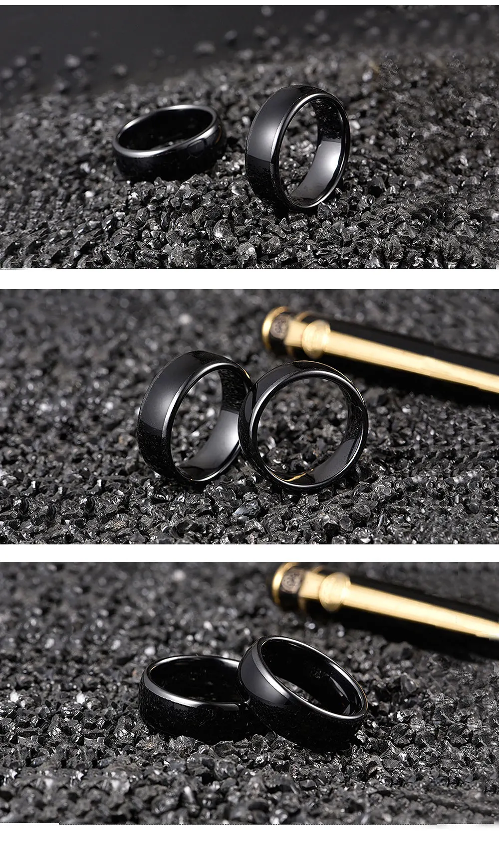 RFID 125KHZ or 13.56MHZ Black Ceramics Smart Finger Ring Wear for Men or Women
